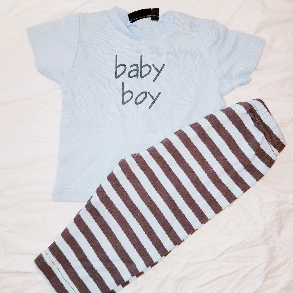 🎉HP🎉Elegant Baby, Baby Boy tee and pants set, 6M - Picture 1 of 8